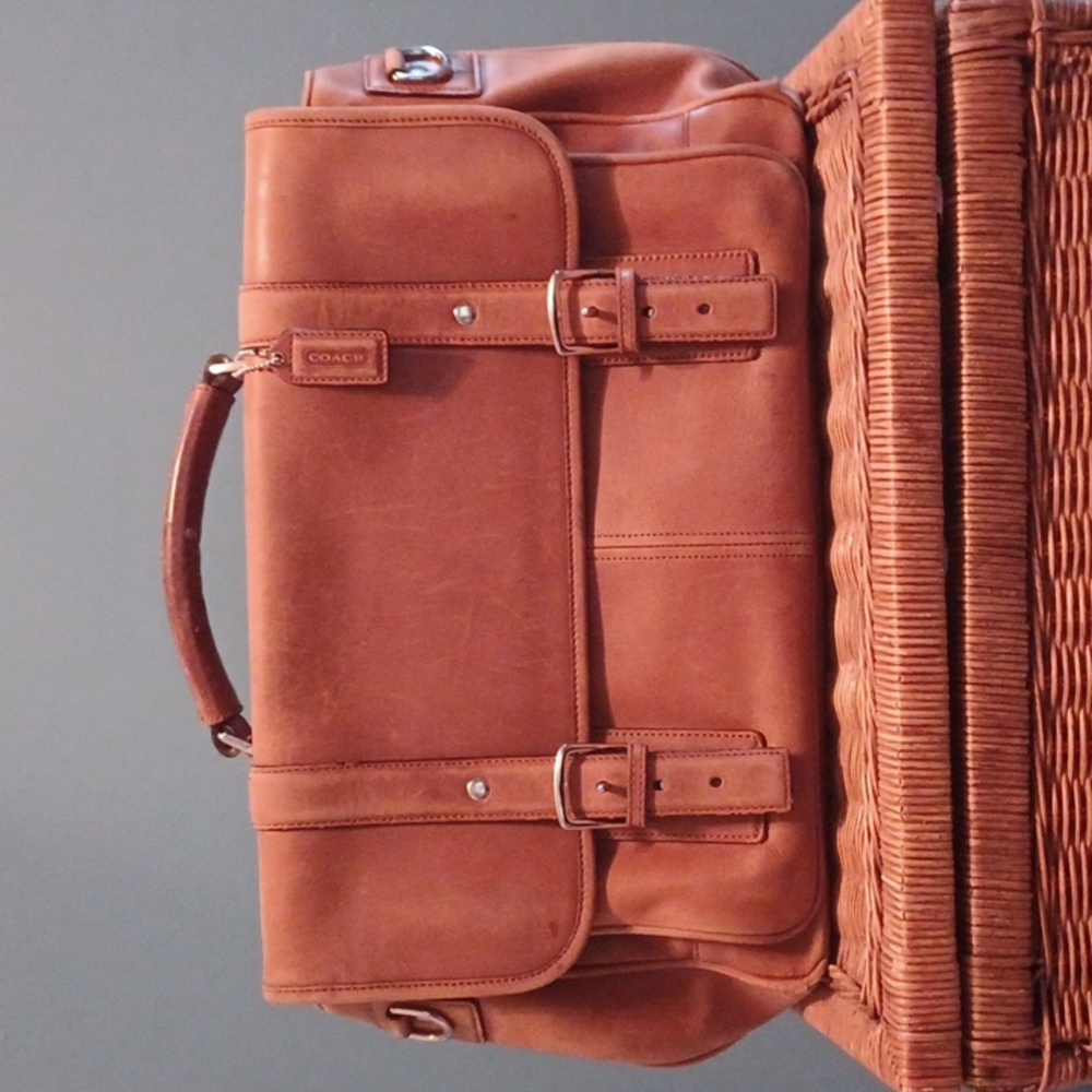 COACH Vintage Fulton Leather Briefcase Brown Messenger Bag Laptop